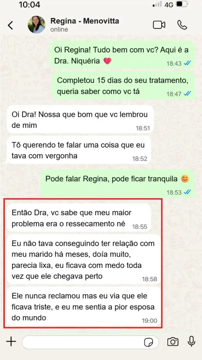 Print de relato recebido