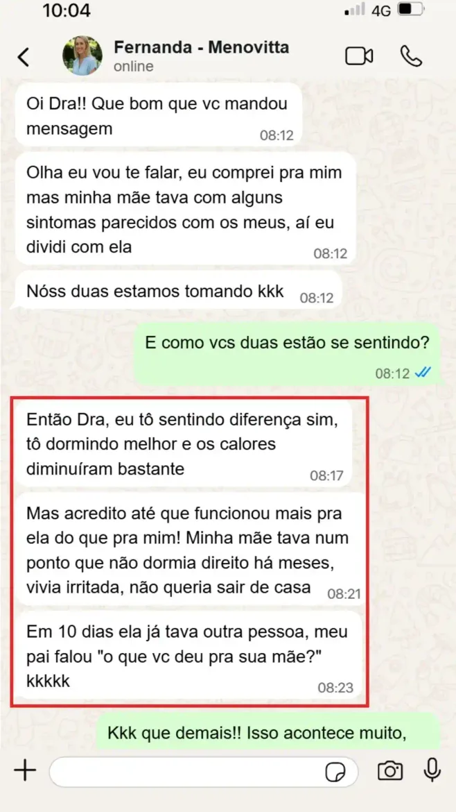 Print de relato recebido
