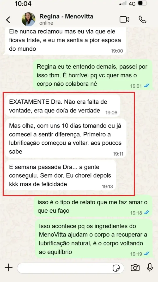 Print de relato recebido