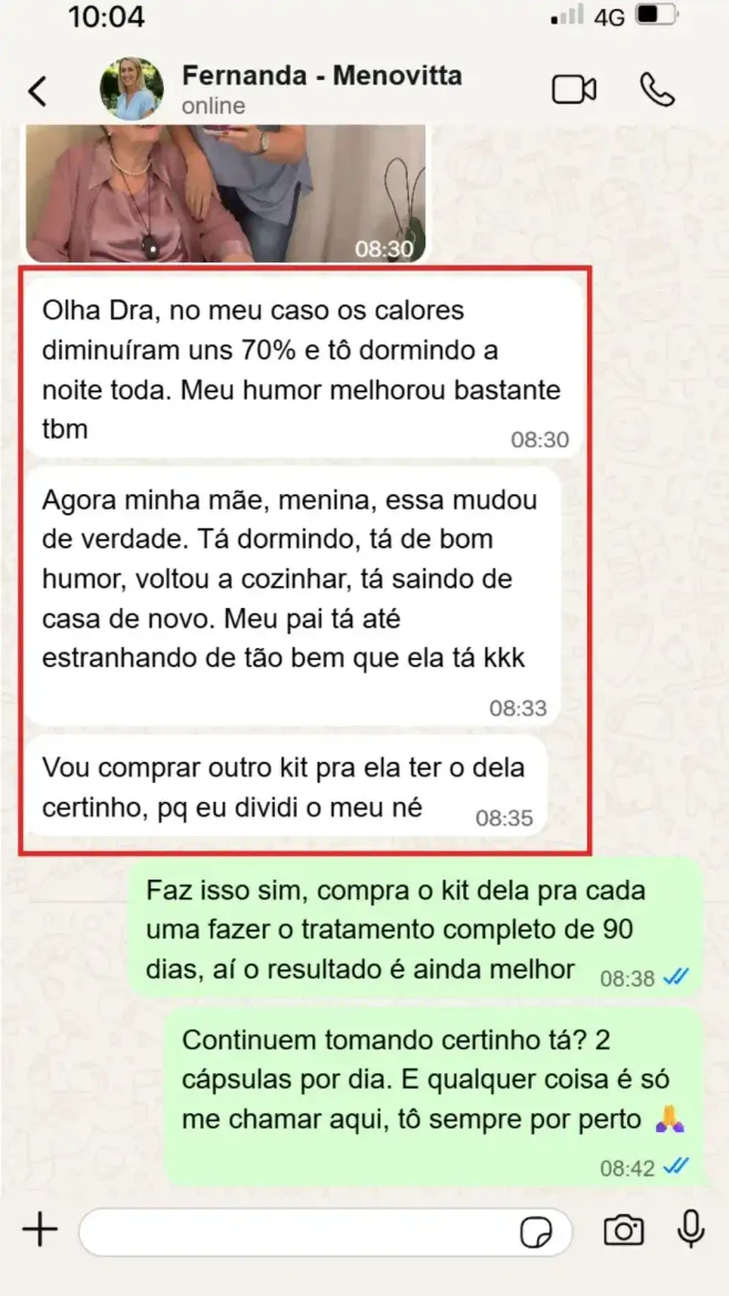 Print de relato recebido